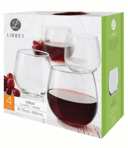 Libbey Vina Stemless Red 4pk 16.75oz